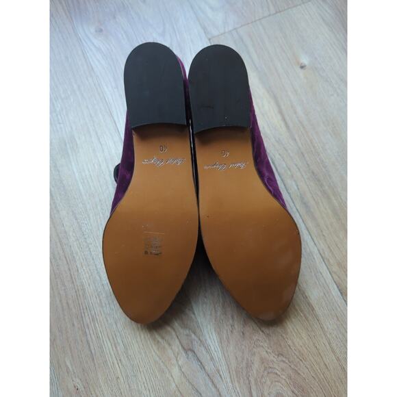 Robert Clergerie Alice Mules Goth Velvet Violet Slip On Shoes Flats - Picture 15 of 16